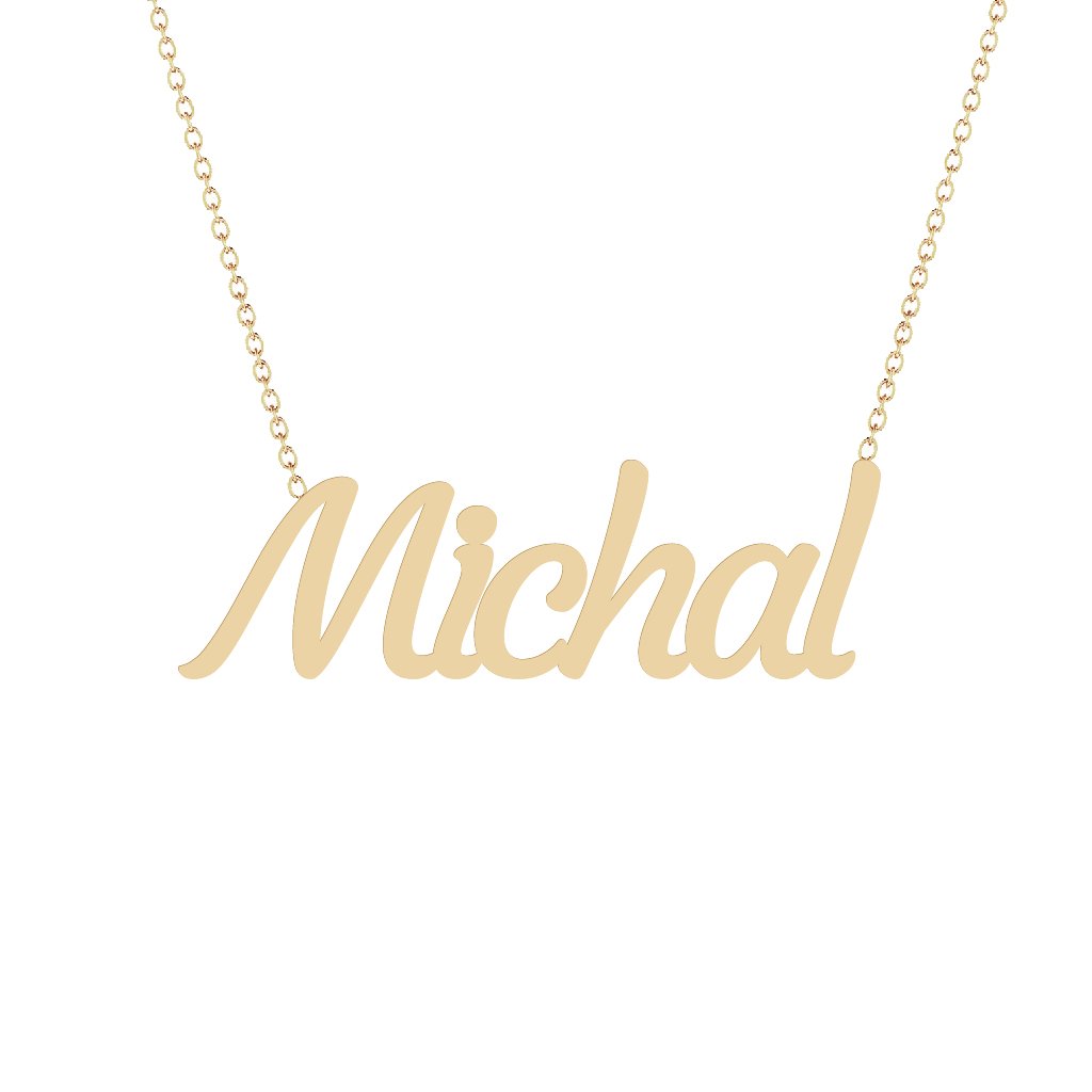 Gold Name Necklace - Michal