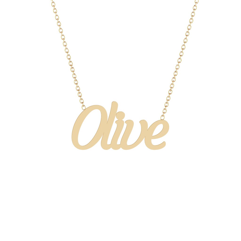 Gold Name Necklace - Olive