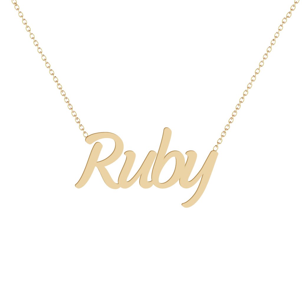Gold Name Necklace - Ruby