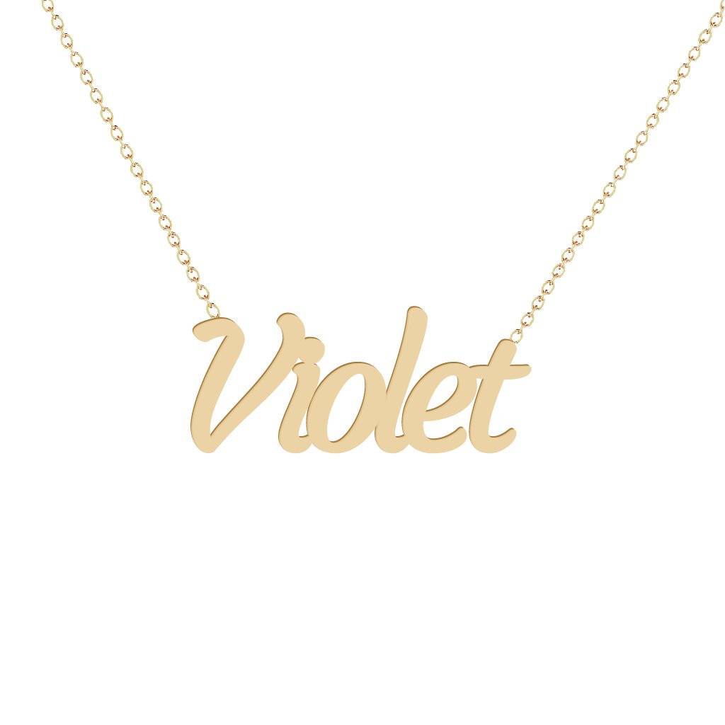 Gold Name Necklace - Violet