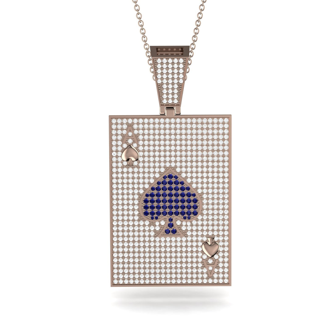 Ace Of Spades Diamond Card Necklace - Tyler No. 14