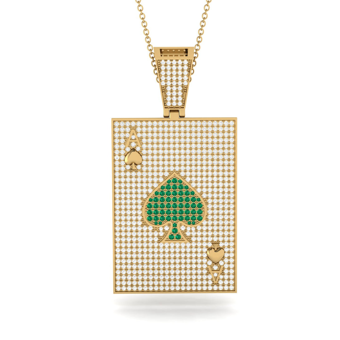 Ace Of Spades Diamond Card Necklace - Tyler No. 4