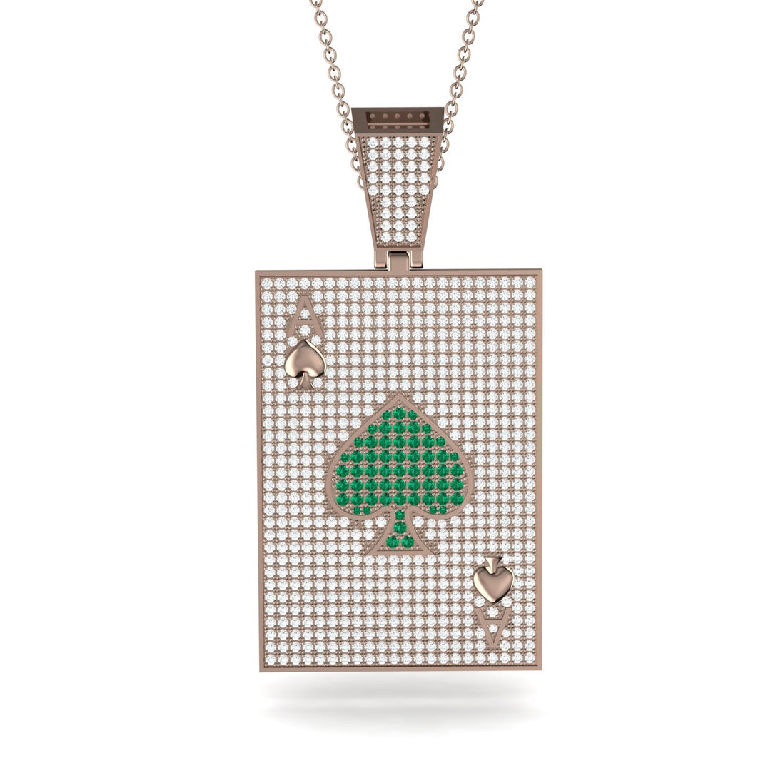 Ace Of Spades Diamond Card Necklace - Tyler No. 5