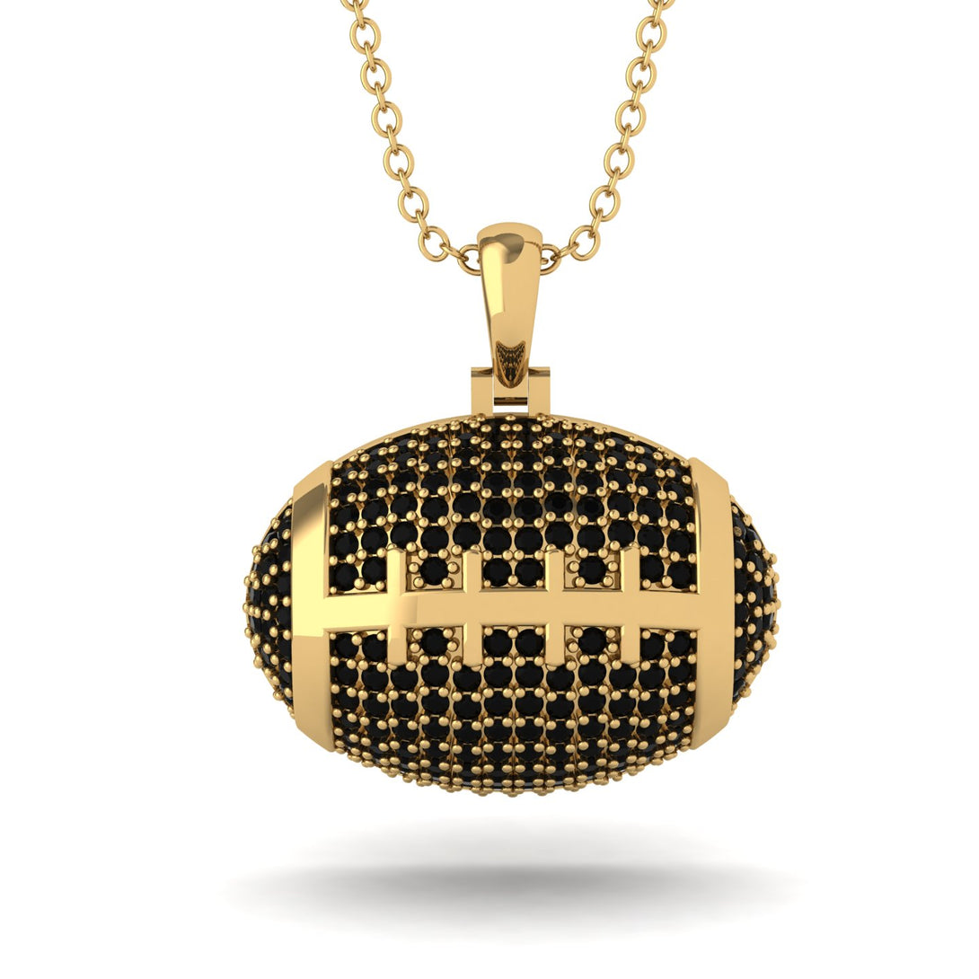 American Football Black Diamond Necklace - Jeremy No. 7
