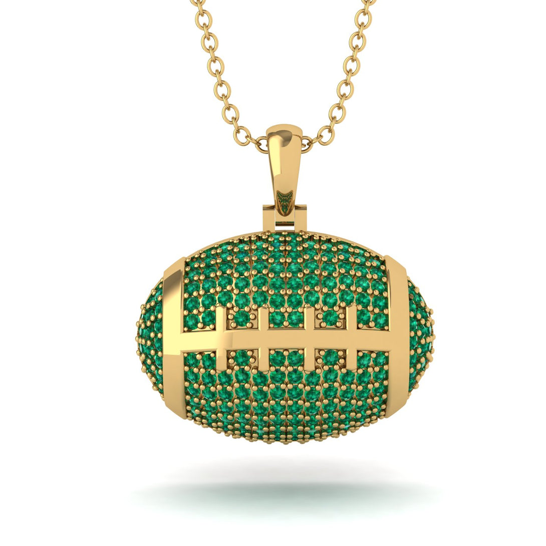 American Football Emerald Necklace - Jeremy No. 4