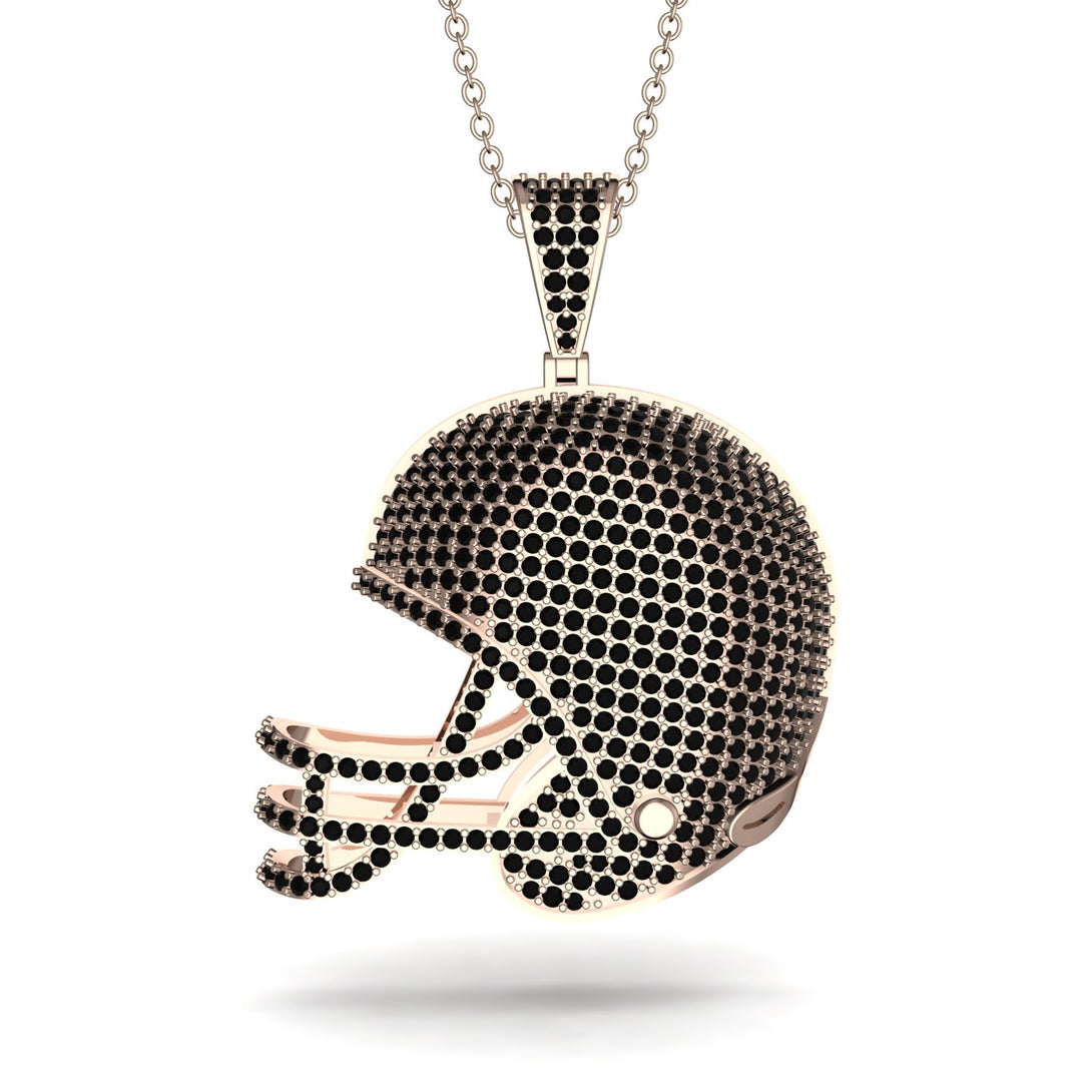 American Football Helmet Black Diamond Pendant - Dennis No. 8