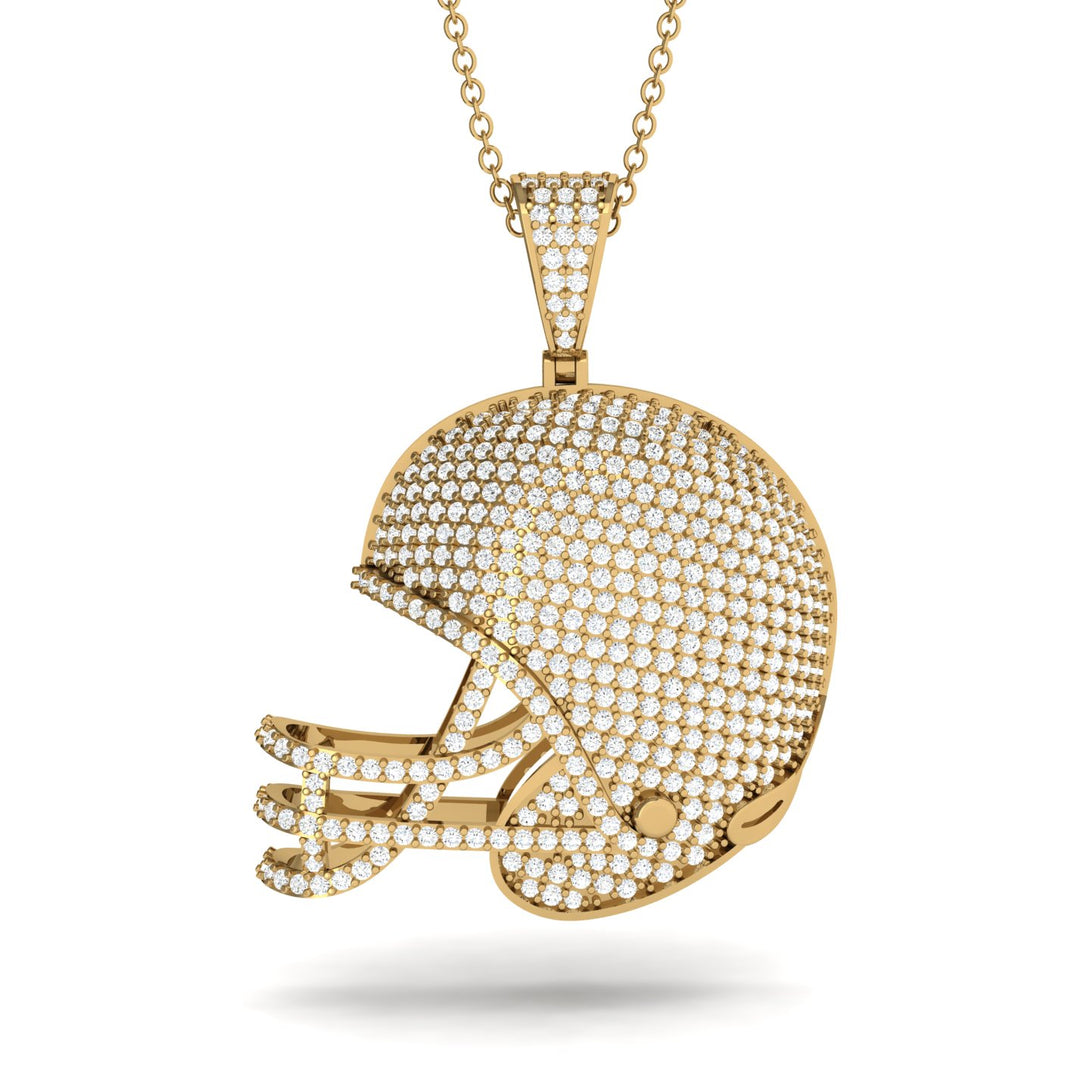 American Football Helmet Diamond Pendant - Dennis No. 1