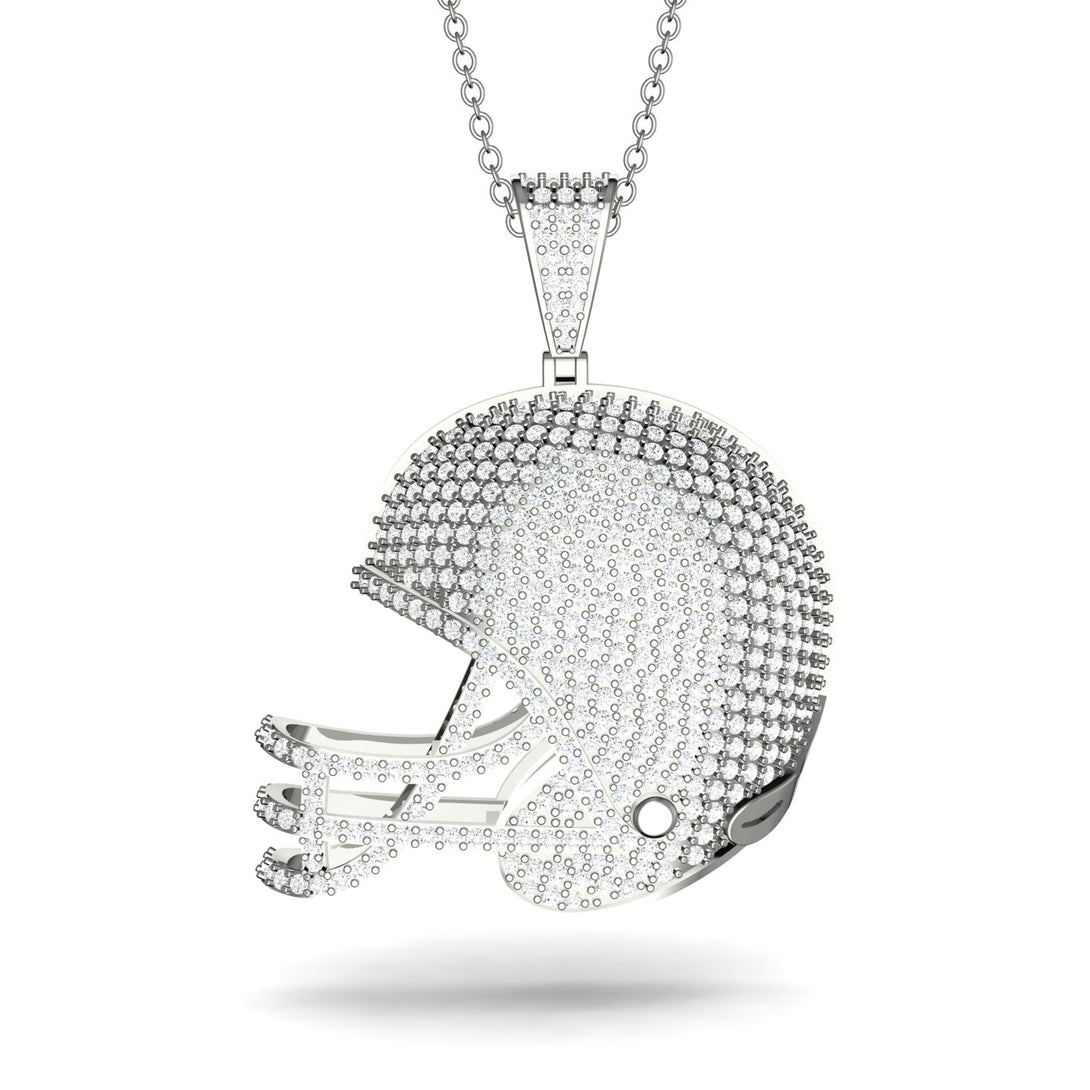 American Football Helmet Diamond Pendant - Dennis No. 3