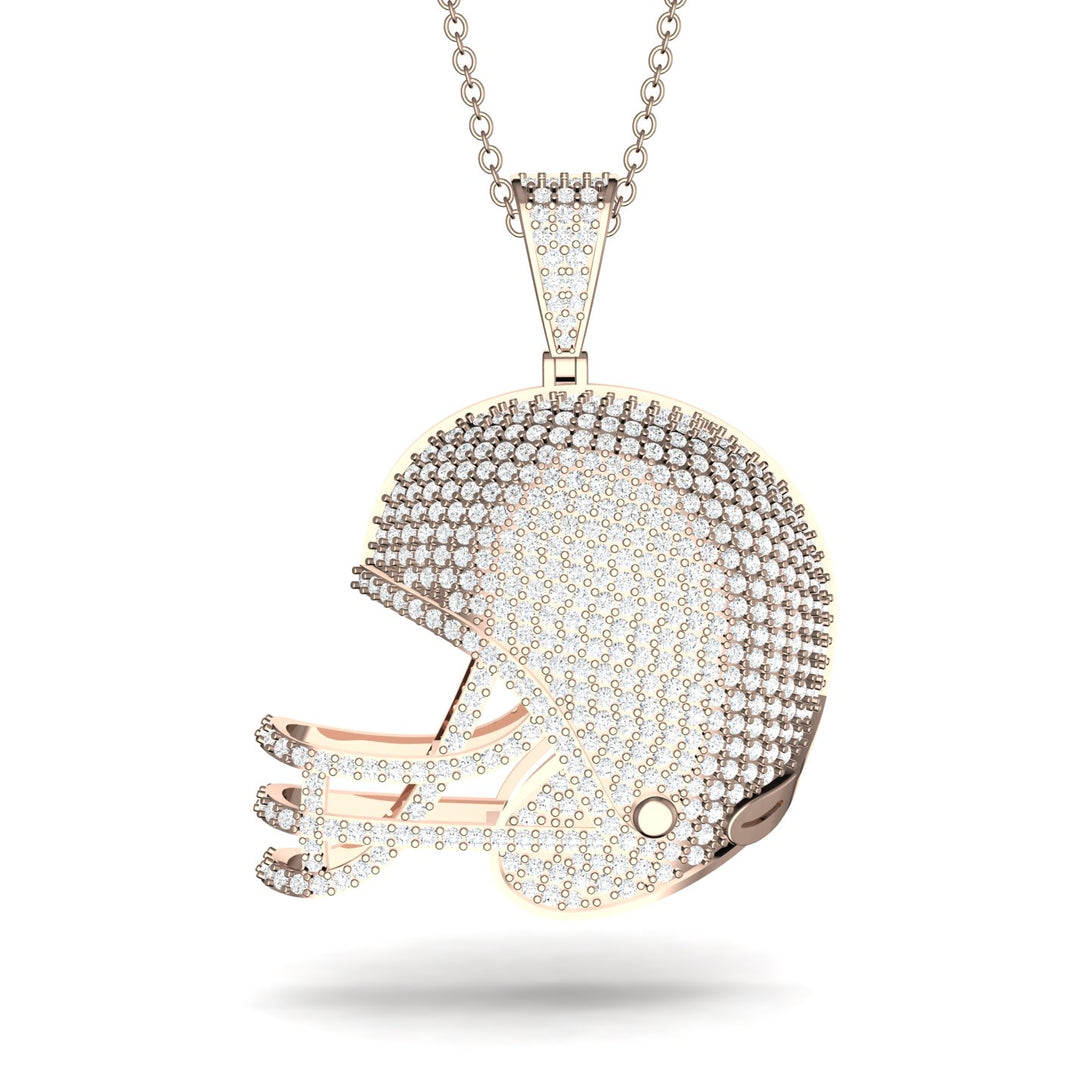 American Football Helmet Diamond Pendant - Dennis No. 2