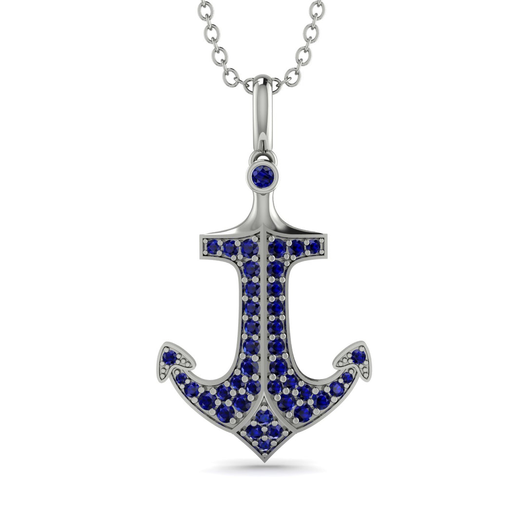 Anchor Sapphire Pendant - Brandon No. 15
