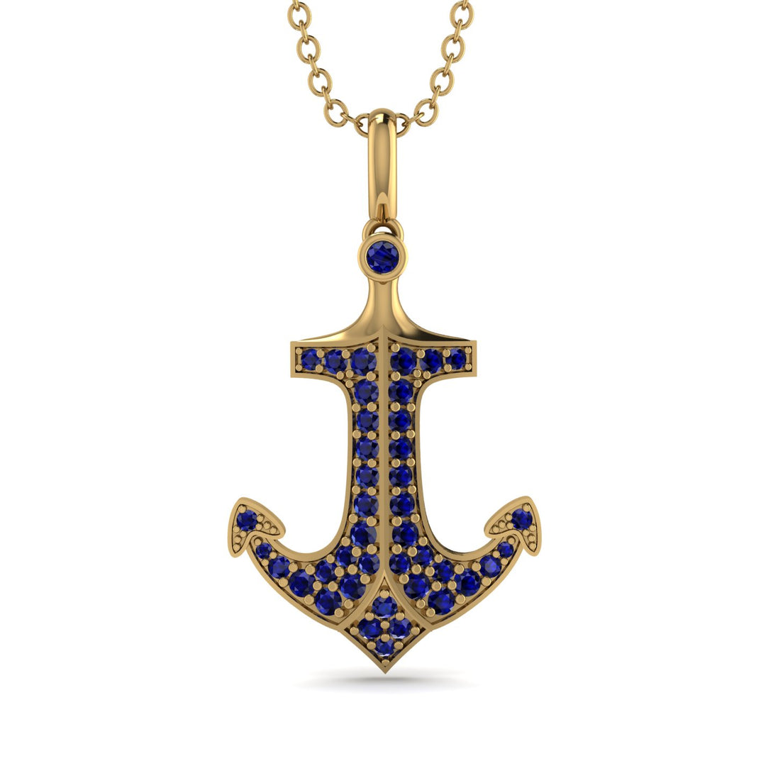 Anchor Sapphire Pendant - Brandon No. 13