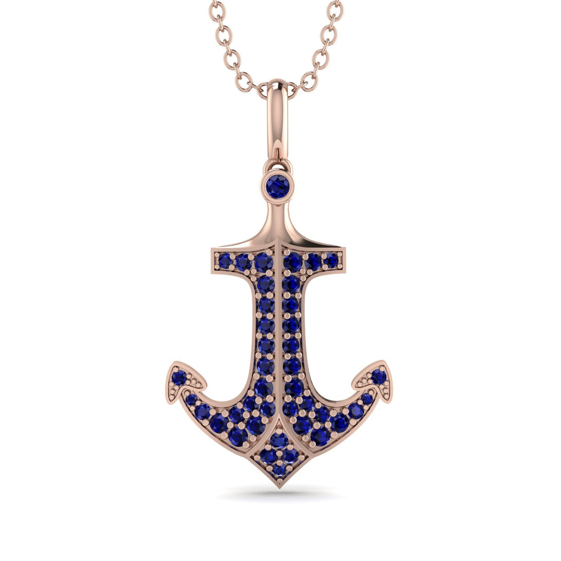 Anchor Sapphire Pendant - Brandon No. 14