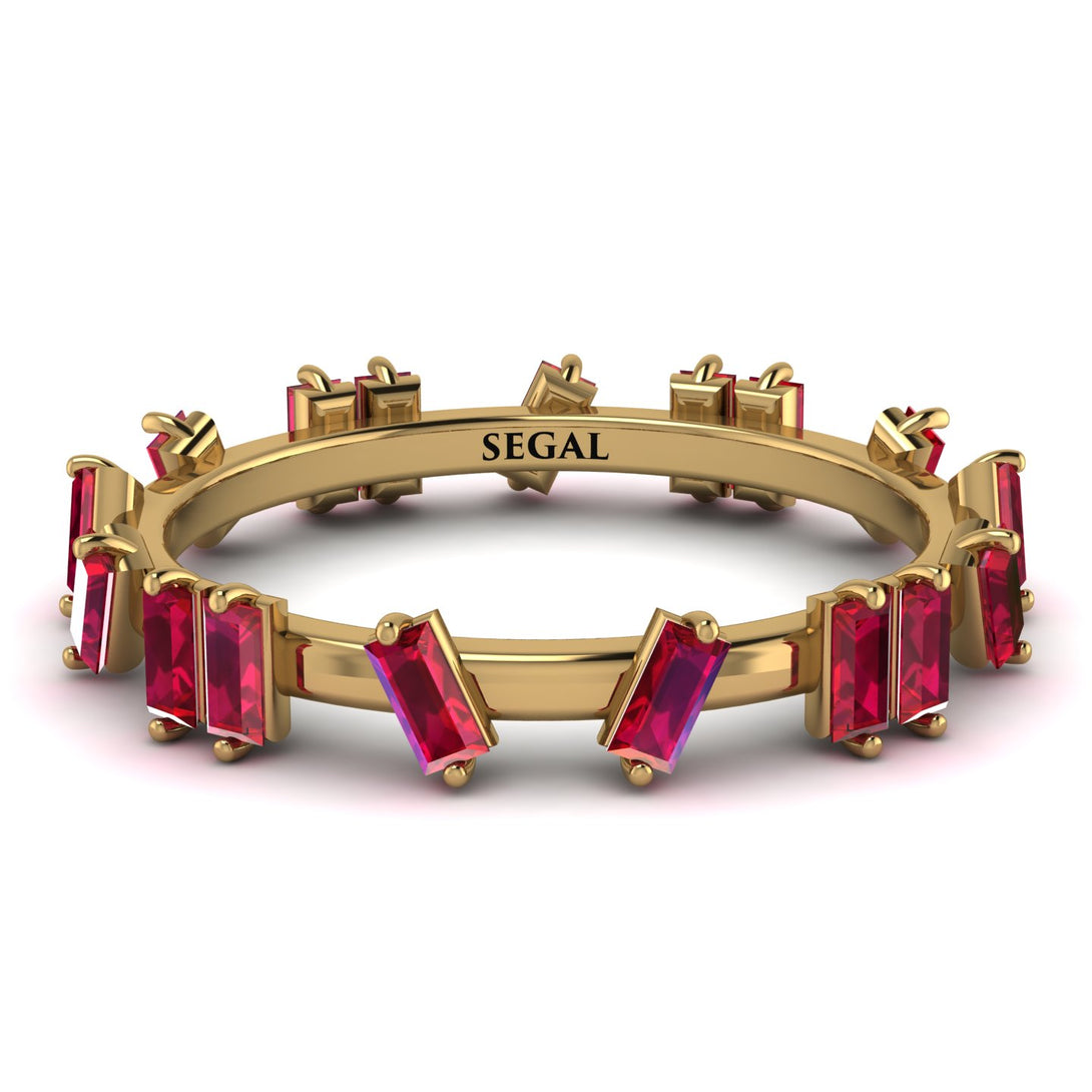 Baguette Ruby Eternity Band - Journee No. 10