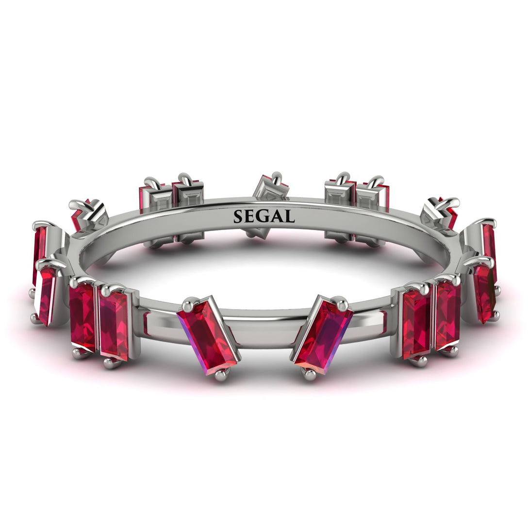 Baguette Ruby Eternity Band - Journee No. 12