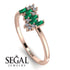 Baguette And Round Emerald Band - Daniela No. 5 image 2