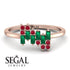 Baguette And Round Emerald Band - Daniela No. 50 image 10