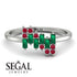 Baguette And Round Emerald Band - Daniela No. 51 image 10