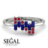 Baguette And Round Sapphire Band - Daniela No. 60 image 10