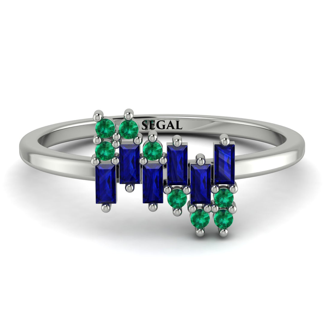 Baguette And Round Sapphire Band - Daniela No. 30