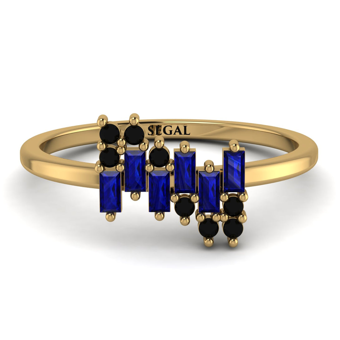 Baguette And Round Sapphire Band - Daniela No. 43