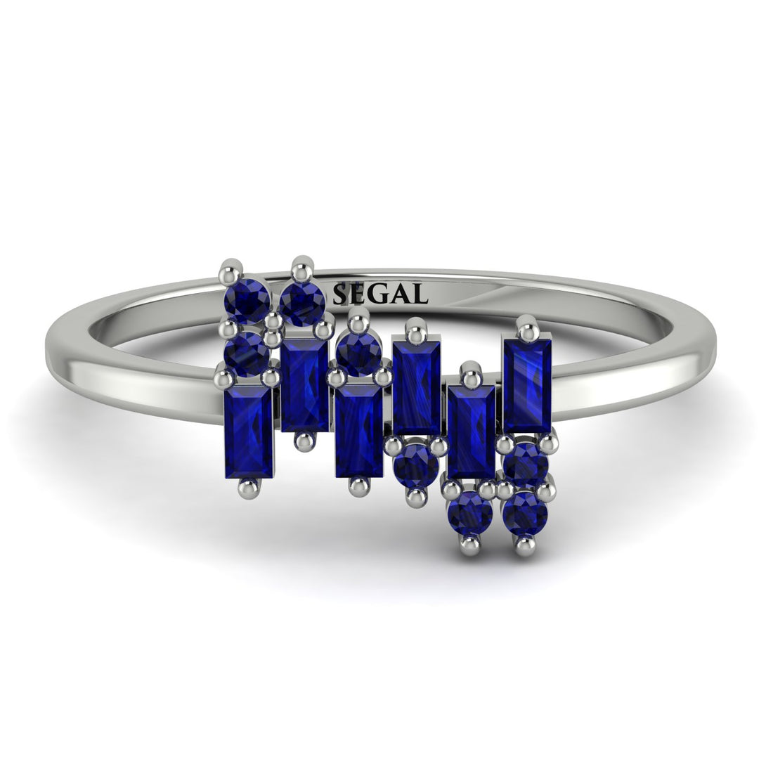 Baguette And Round Sapphire Band - Daniela No. 75