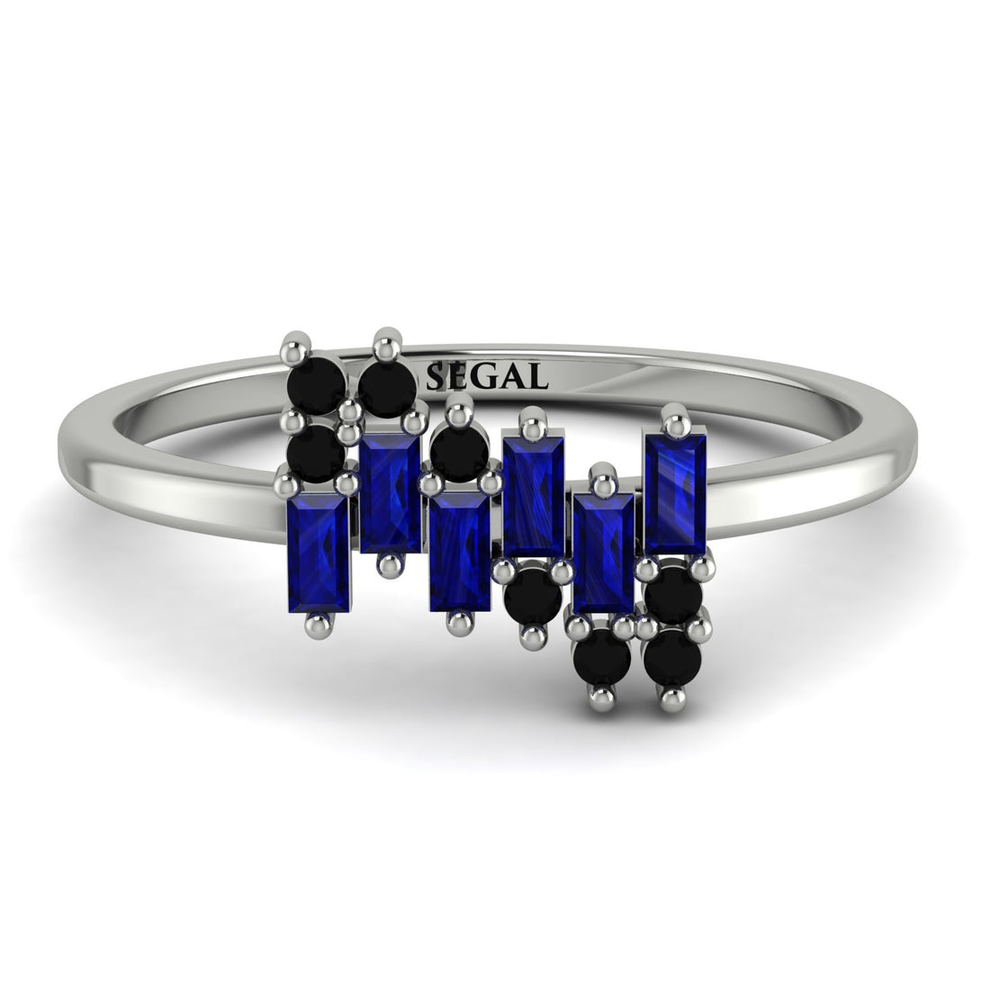 Baguette And Round Sapphire Band - Daniela No. 45