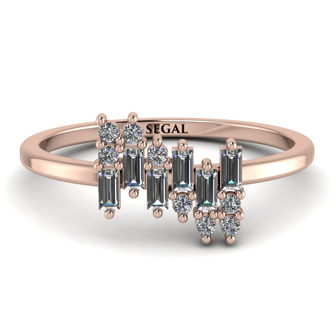 Baguette And Round Diamond Band - Daniela No. 2