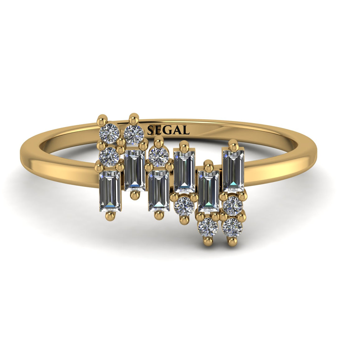 Baguette And Round Diamond Band - Daniela No. 1