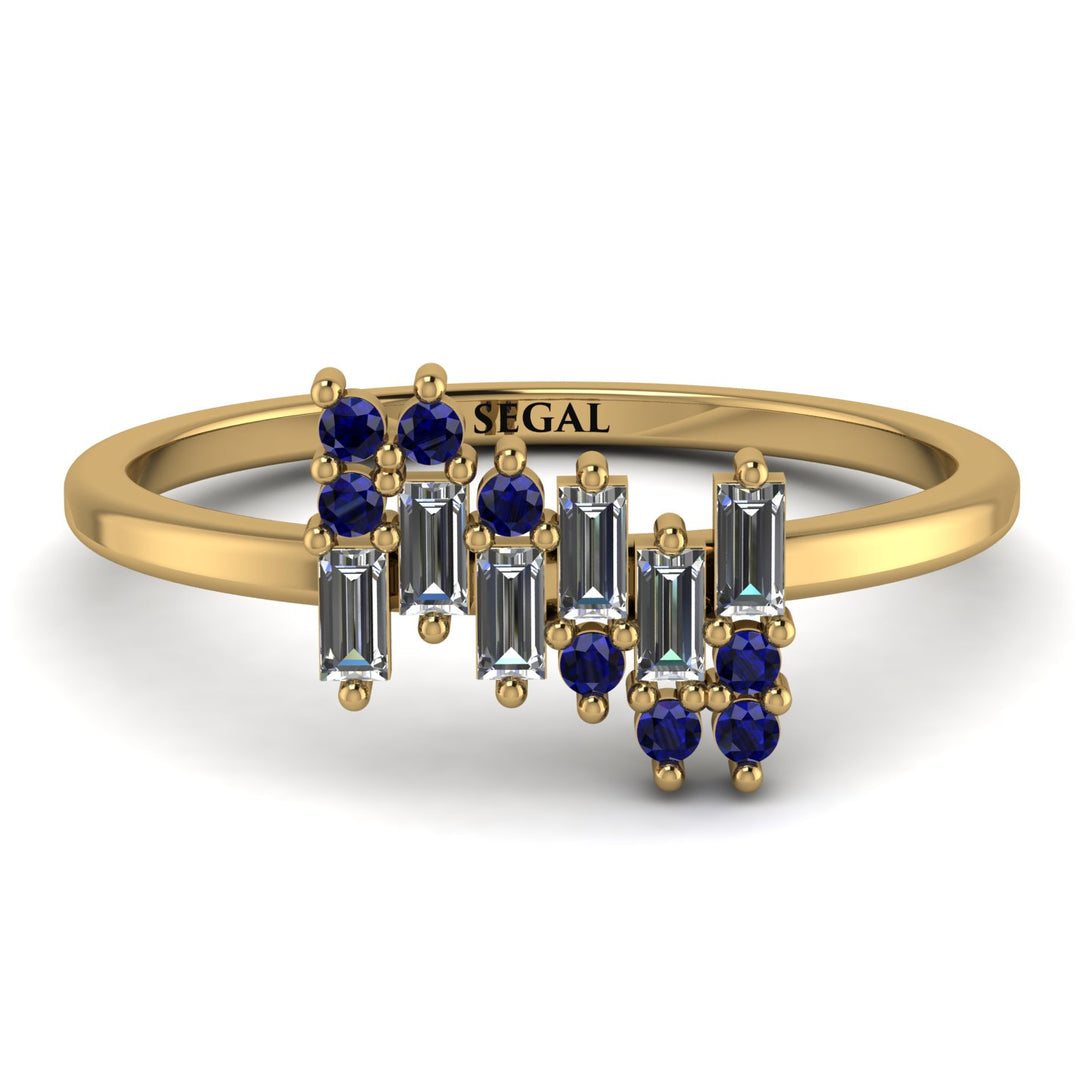 Baguette And Round Diamond Band - Daniela No. 61