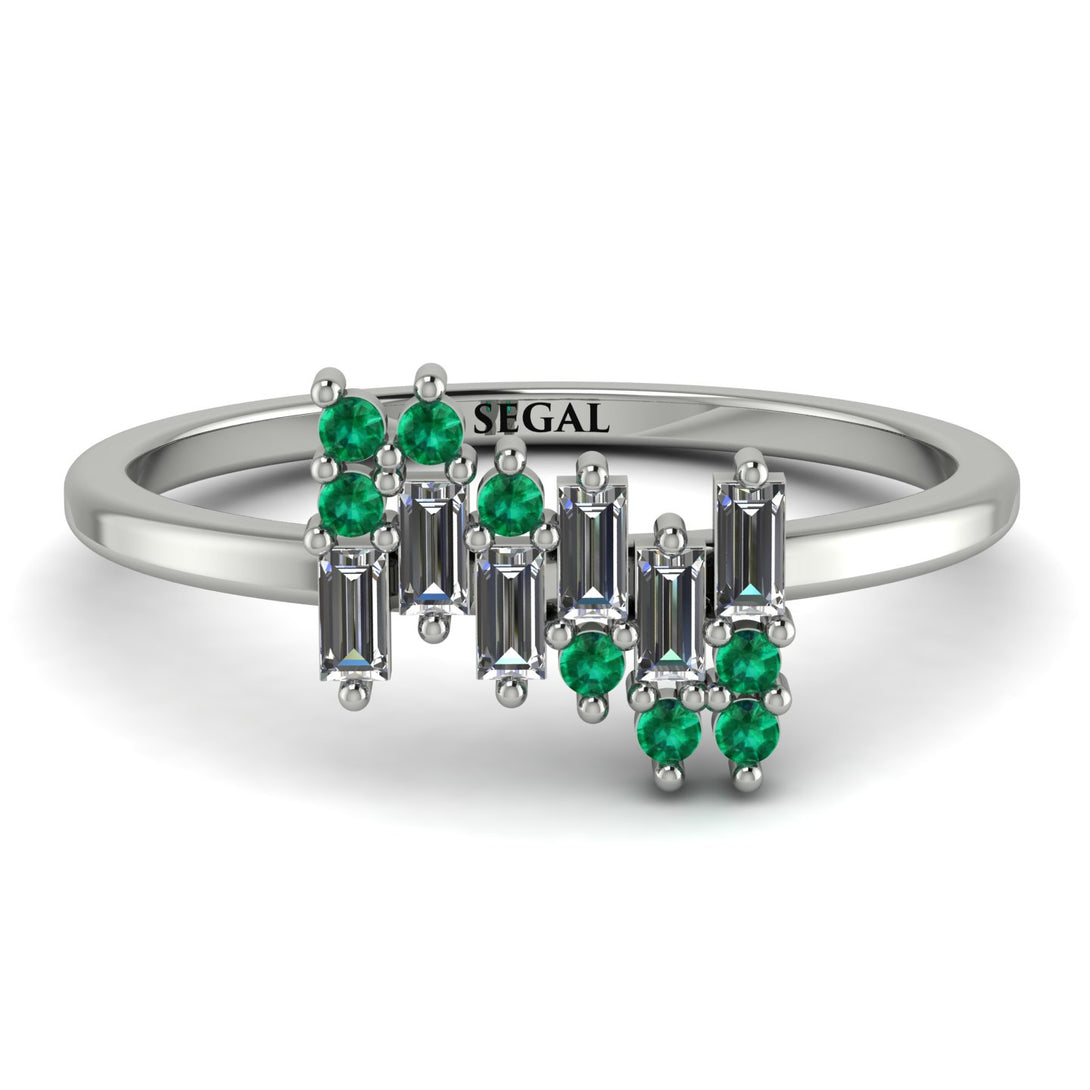 Baguette And Round Diamond Band - Daniela No. 18