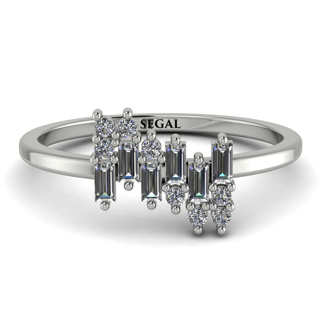 Baguette And Round Diamond Band - Daniela No. 3