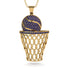 Basketball Sapphire Necklace For Men - Kyle No. 13 image 1