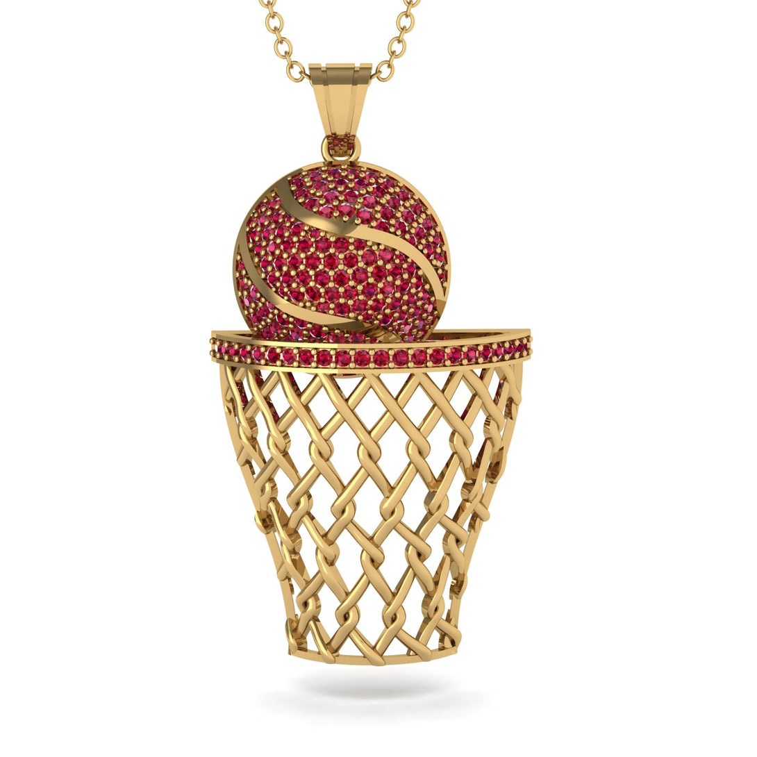 Basketball Ruby Necklace For Men - Kyle No. 10