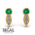 Bezel Emerald Earrings In Pear Shaped - Aniya No. 4 image 9