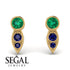 Bezel Emerald Earrings In Pear Shaped - Aniya No. 64 image 2
