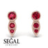 Bezel Ruby Earrings In Pear Shaped - Aniya No. 56 image 9