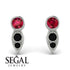 Bezel Ruby Earrings In Pear Shaped - Aniya No. 42 image 9