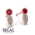 Bezel Ruby Earrings In Pear Shaped - Aniya No. 11 image 2