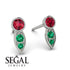 Bezel Ruby Earrings In Pear Shaped - Aniya No. 27 image 2