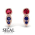 Bezel Ruby Earrings In Pear Shaped - Aniya No. 71 image 2