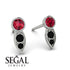 Bezel Ruby Earrings In Pear Shaped - Aniya No. 42 image 2