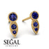 Bezel Sapphire Earrings In Pear Shaped - Aniya No. 73 image 9