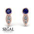 Bezel Sapphire Earrings In Pear Shaped - Aniya No. 14 image 9
