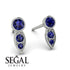 Bezel Sapphire Earrings In Pear Shaped - Aniya No. 75 image 9