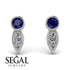 Bezel Sapphire Earrings In Pear Shaped - Aniya No. 15 image 9
