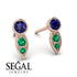 Bezel Sapphire Earrings In Pear Shaped - Aniya No. 29 image 2