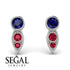 Bezel Sapphire Earrings In Pear Shaped - Aniya No. 60 image 2