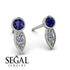Bezel Sapphire Earrings In Pear Shaped - Aniya No. 15 image 2
