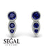 Bezel Sapphire Earrings In Pear Shaped - Aniya No. 75 image 2