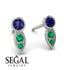 Bezel Sapphire Earrings In Pear Shaped - Aniya No. 30 image 2